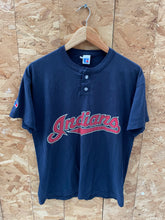 Vintage Russell Athletic Cleveland Indians Baseball T-Shirt  Size M Navy